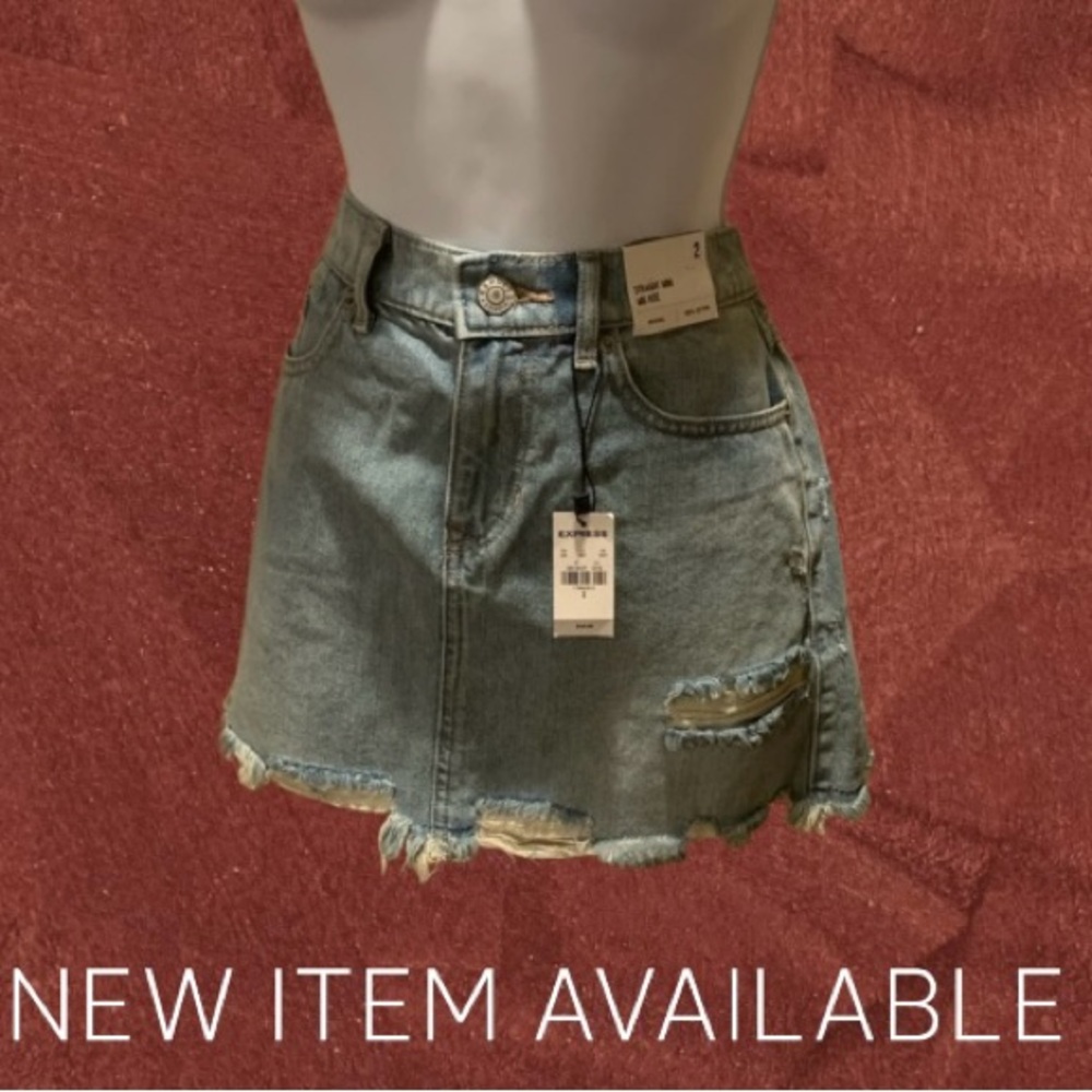 Express Light Blue Denim Skirt